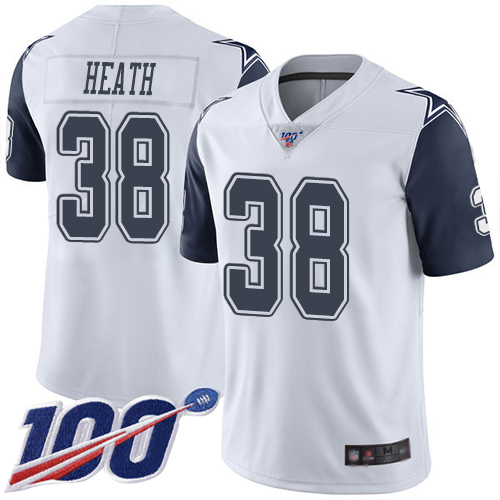 Men Dallas Cowboys Limited White Jeff Heath #38 100th Season Rush Vapor Untouchable NFL Jersey